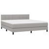 vidaXL Boxspring met matras en LED stof lichtgrijs 160x200 cm