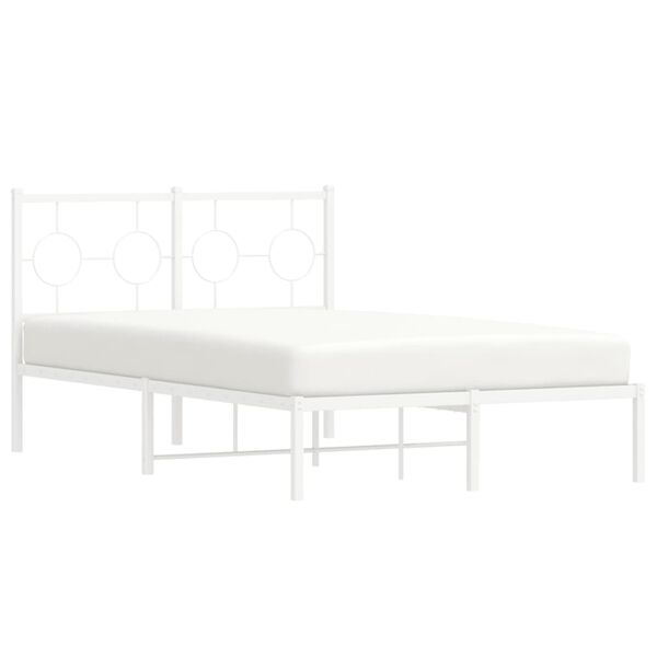 vidaXL Bedframe met hoofdbord metaal wit 120x200 cm