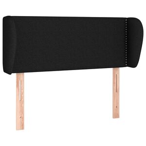 vidaXL Hoofdbord met randen 83x23x78/88 cm stof zwart
