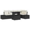vidaXL Tuin Sofa Set met kussen 6 pcs Zwart Poly riet