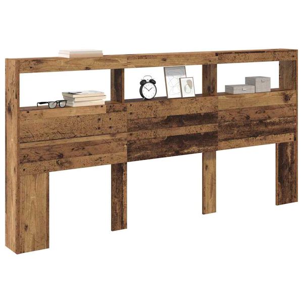 vidaXL Hoofdbord met plank Oud Hout 200 x 17 x 102 cm Bewerkt hout