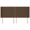 vidaXL Hoofdbord met randen 163x16x118/128 cm stof donkerbruin