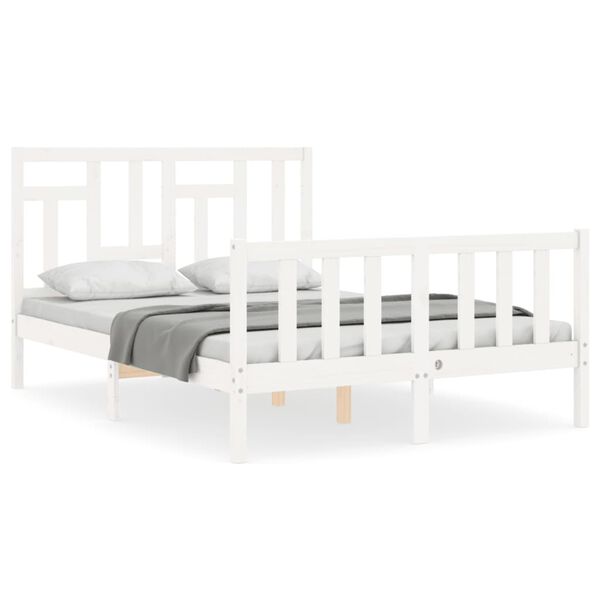 vidaXL Bedframe zonder matras massief grenenhout wit 120x200 cm