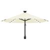 vidaXL Wandparasol met LED's 300 cm zandkleurig