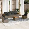vidaXL 7-delige Loungeset met kussens poly rattan grijs