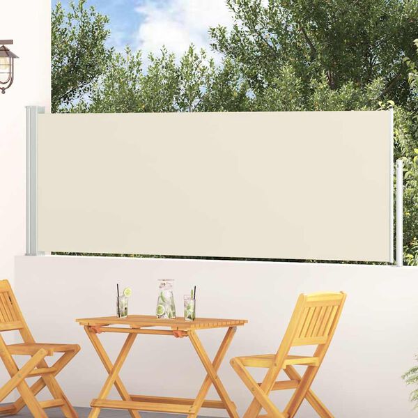 vidaXL Tuinscherm uittrekbaar 100x300 cm cr&egrave;me
