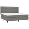vidaXL Boxspring met matras en LED stof donkergrijs 200x200 cm
