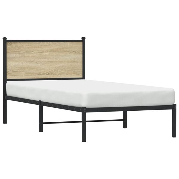 vidaXL Bedframe zonder matras metaal sonoma eikenkleurig 80x200 cm