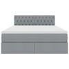 vidaXL Opbergbed met LED met matras Lichtgrijs 140 x 190 cm Polyester