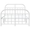 vidaXL Bedframe met hoofd- en voeteneinde metaal wit 120x200 cm