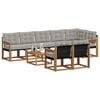 vidaXL Buiten bankenset met kussen 9 pcs Natuurlijk en Lichtgrijs