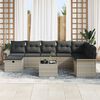 vidaXL Tuin Sofa Set met kussen 9 pcs Lichtgrijs poly rattan