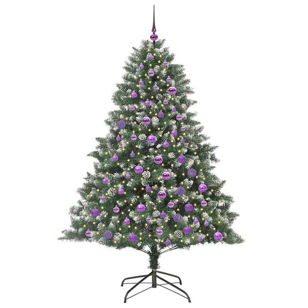 vidaXL Kunstkerstboom met 300 LED Groen 180 cm PVC en Plastic en Staal