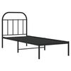 vidaXL Bedframe met hoofdbord metaal zwart 75x190 cm