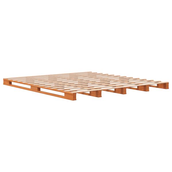 vidaXL Palletbed massief grenenhout wasbruin 180x200 cm