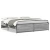vidaXL Bedframe bewerkt hout metaal grijs sonoma eiken 200x200 cm
