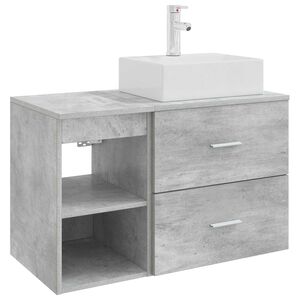 vidaXL Badkamermeubelset 2 pcs Betongrijs Bewerkt hout