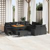 vidaXL Tuin Sofa Set 13 pcs Zwart Poly Rattan en Poedergecoat Staal
