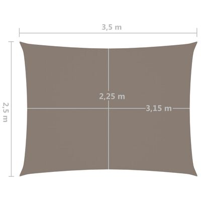 vidaXL Zonnescherm rechthoekig 2,5x3,5 m oxford stof taupe
