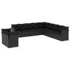 vidaXL 11-delige Loungeset met kussens poly rattan zwart