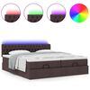 vidaXL Ottoman bed met matrassen en LED's 160x200cm stof donkerbruin