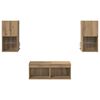 vidaXL TV Wandkasten Wandgemonteerd 4 pcs Artisan Eiken Bewerkt hout