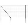 vidaXL Euro-hek met grondpennen 25 x 1,2 m PVC-Coated Staal Grijs Mesh