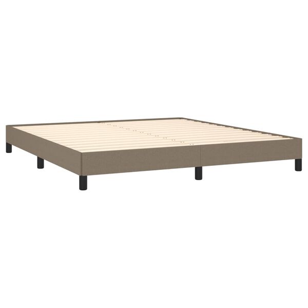 vidaXL Bedframe zonder matras stof taupe 160x200 cm