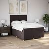 vidaXL Boxspring met matras stof donkerbruin 140x190 cm