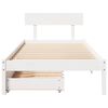 vidaXL Bedframe zonder matras massief grenenhout wit 140x200 cm