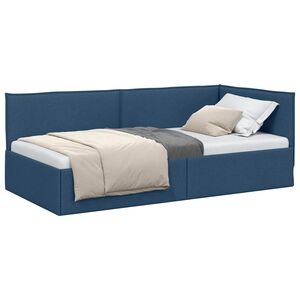 vidaXL Hoekbedframe met hoofdeinde Blauw 80 x 200 cm Fluweel
