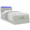 vidaXL Ottoman bed met matras en LED's 100x200 cm fluweel lichtgrijs