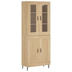 vidaXL Hoge kast 69,5x34x180 cm bewerkt hout sonoma eikenkleurig