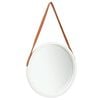 vidaXL Wandspiegel met band 50 cm wit
