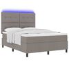 vidaXL Boxspring bed met matras met LED Taupe 160 x 200 cm Stof