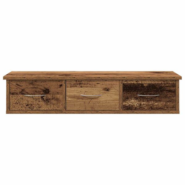 vidaXL Wandkast 88x26x18,5 cm bewerkt hout oud houtkleurig