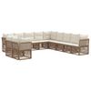 vidaXL Tuinbankenset 11 pcs Beige poly rattan