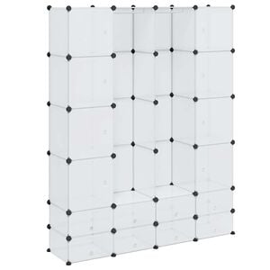 vidaXL Modulaire kast met 18 compartimenten wit 37 x 146 x 180,5 cm