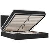 vidaXL Ottoman bed met matrassen en LED's 200x200cm stof zwart