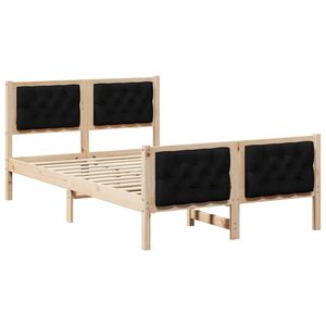 vidaXL Bedframe met hoofdeinde Zwart 120 x 200 cm Massief grenenhout