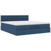 vidaXL Ottoman bed met matras en LED's 160x200cm stof blauw