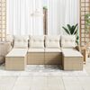 vidaXL Tuin Sofa Set met kussen 6 pcs Beige Poly Rattan