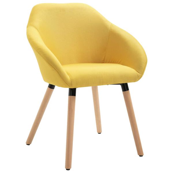 vidaXL Eetkamerstoelen 6 st stof geel
