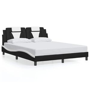 vidaXL Bedframe "Viana" zonder matras kunstleer zwart en wit 160x200 cm