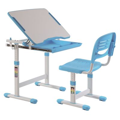 Vipack Kinderbureau verstelbaar Comfortline 201 met stoel blauw en wit
