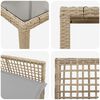 vidaXL Tuin eettafelset 9 pcs Beige poly rattan