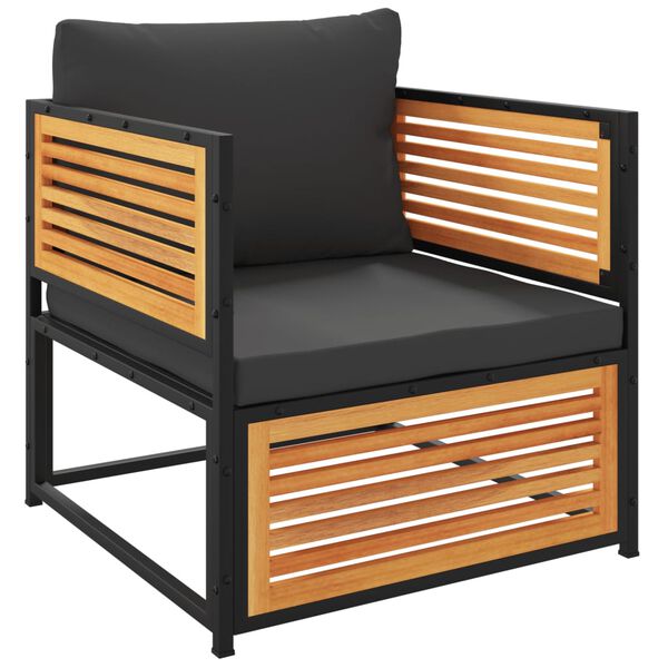 vidaXL 6-delige Loungeset met kussens massief acaciahout