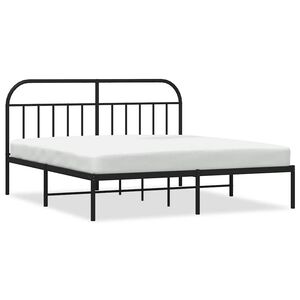 vidaXL Bedframe met hoofdbord metaal zwart 183x213 cm