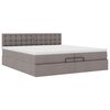 vidaXL Ottoman bed met matras 200x200 cm stof taupe