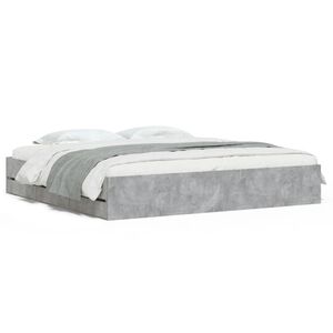 vidaXL Bedframe met lades bewerkt hout betongrijs 200x200 cm